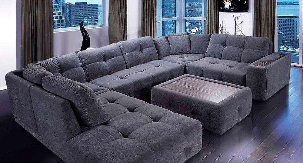 диван для гостиной Спилберг-3 Плюш Графит