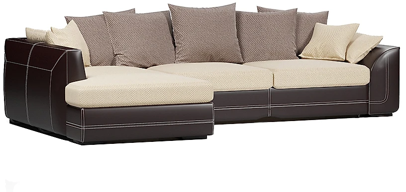 Угловой диван из комбинированного материала Калифорния Браун