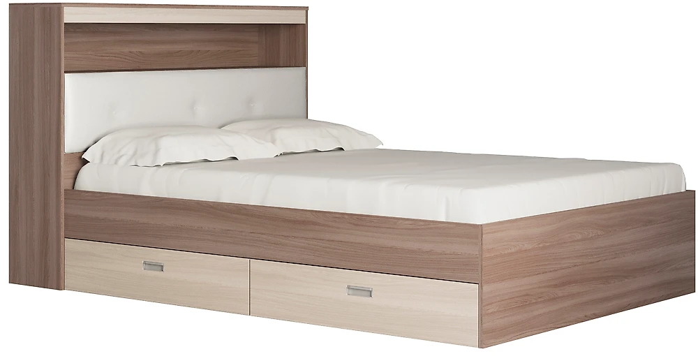 Кровать с ящиками для белья Виктория-3-140 Дизайн-3