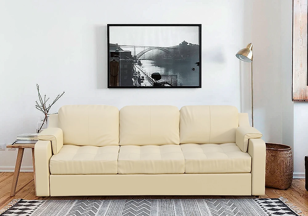 диван из натуральной кожи Берета Дизайн 3 кожаный