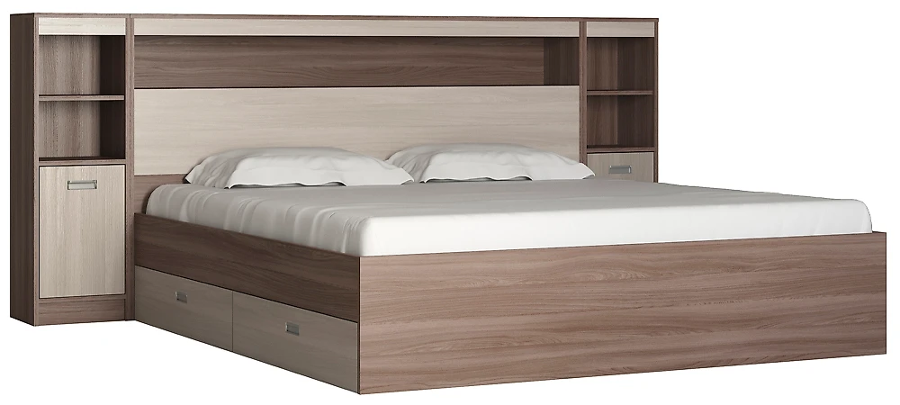 Кровать с ящиками для белья Виктория-4-180 Дизайн-3