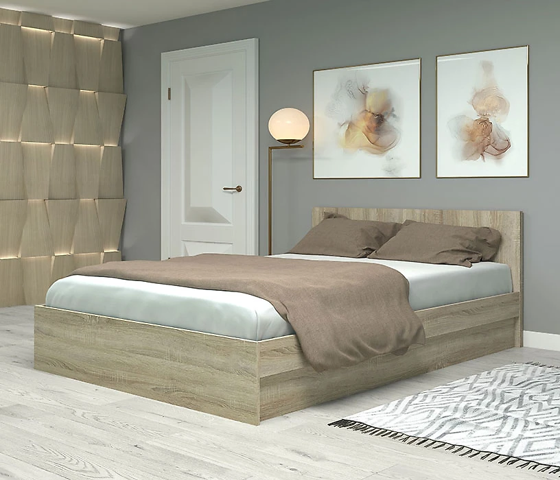 Бежевая двуспальная кровать Фреш КРФР-3-1400 Дизайн-2