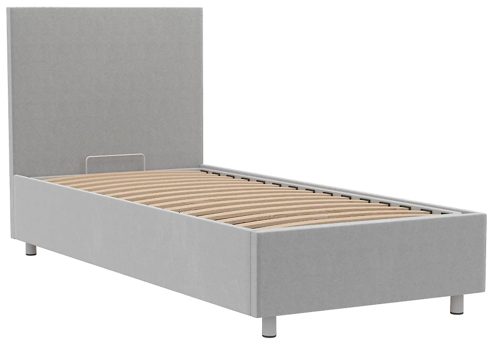 Кровать с ящиками для белья Белла 90х200 с бельевым ящиком Плюш Грей