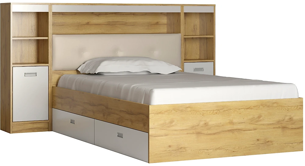 Кровать с ящиками для белья Виктория-5-120 Дизайн-1