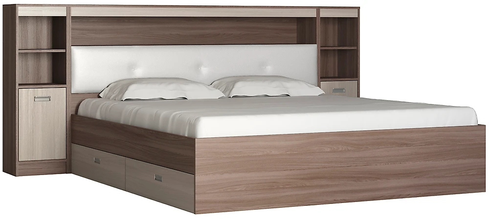 Кровать с ящиками для белья Виктория-5-180 Дизайн-3