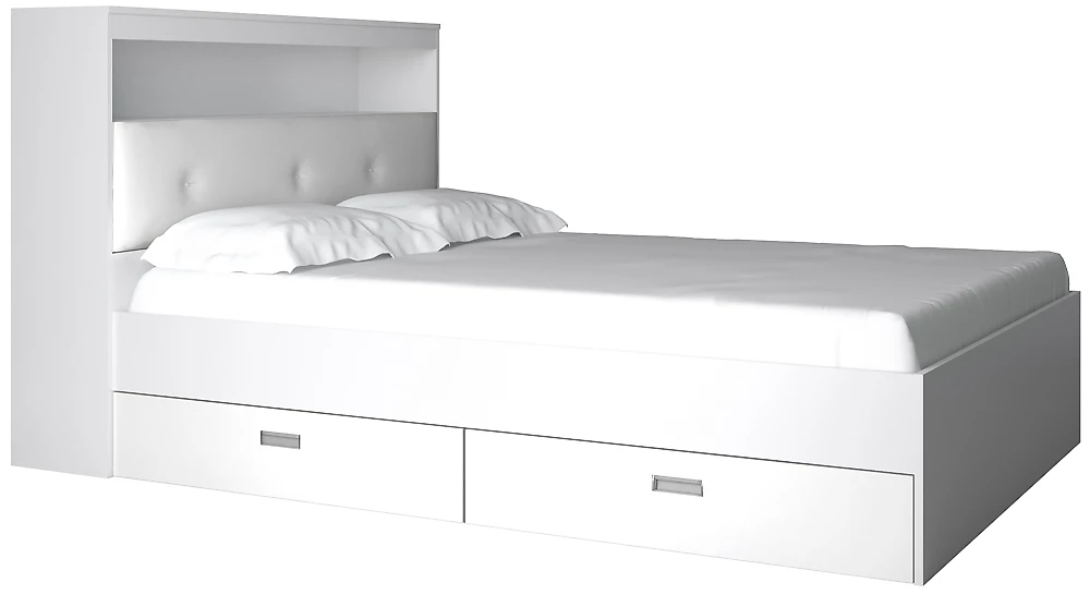 Кровать с ящиками для белья Виктория-3-140 Дизайн-2