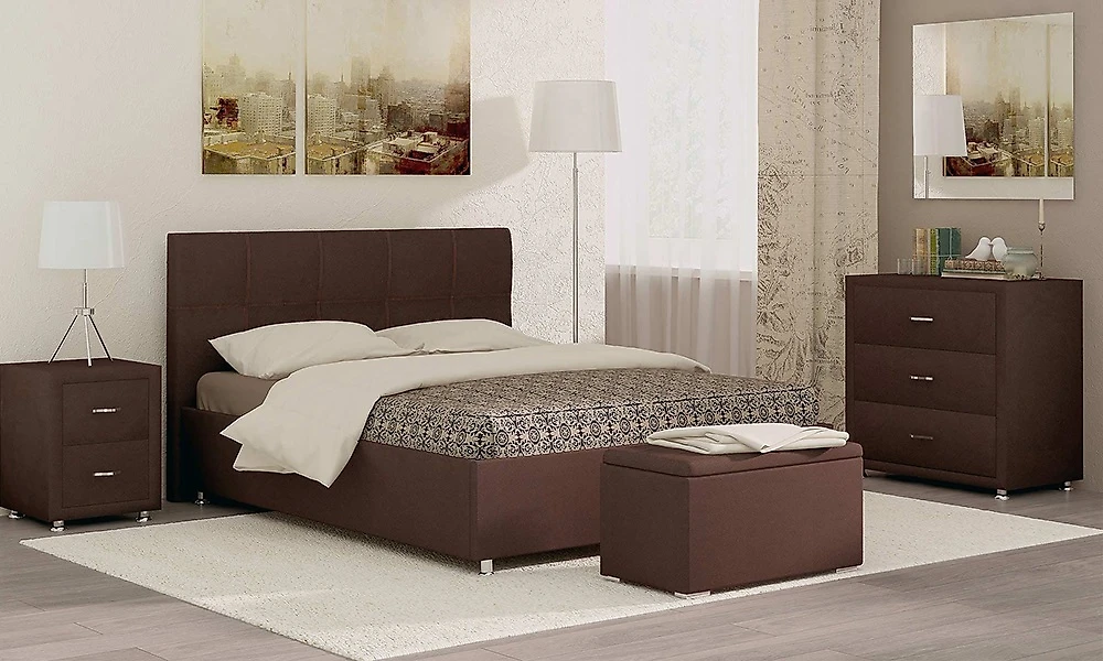 Кровать с мягкой спинкой Richmond-2 140х200 с матрасом