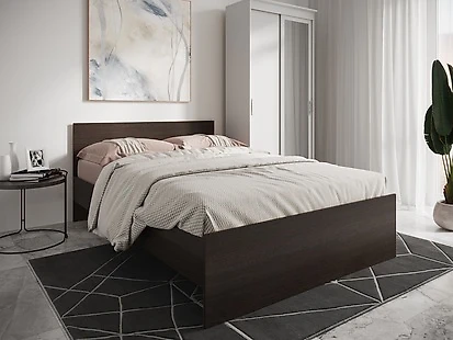 кровать в стиле минимализм Николь Венге-160 с матрасом