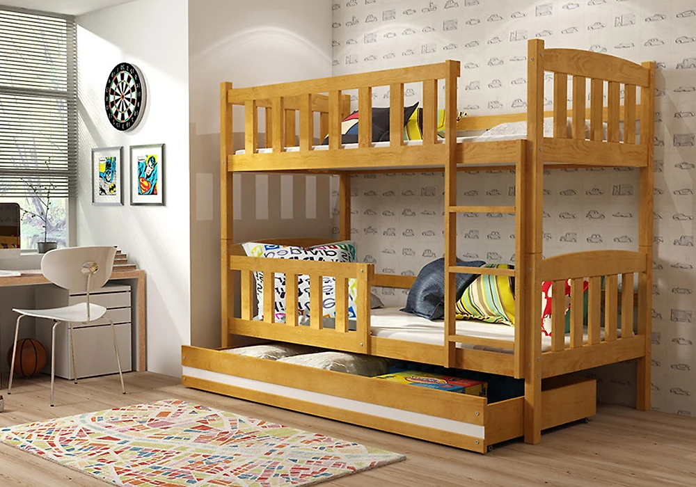 Детская кровать для девочек Дуэт деревянная