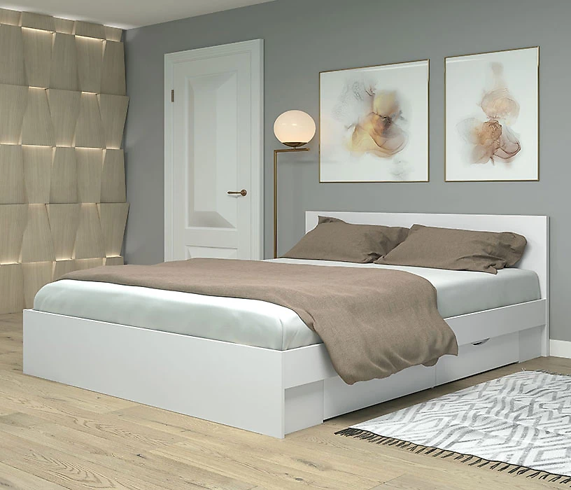 Кровать с ящиками для белья Фреш КРФР-4-Я-1600 Дизайн-1