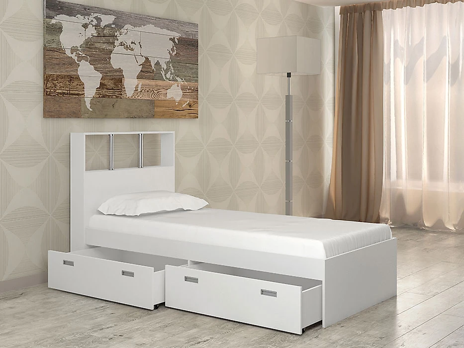 Двуспальная кровать из ЛДСП Бриз-6 (90) Дизайн-1