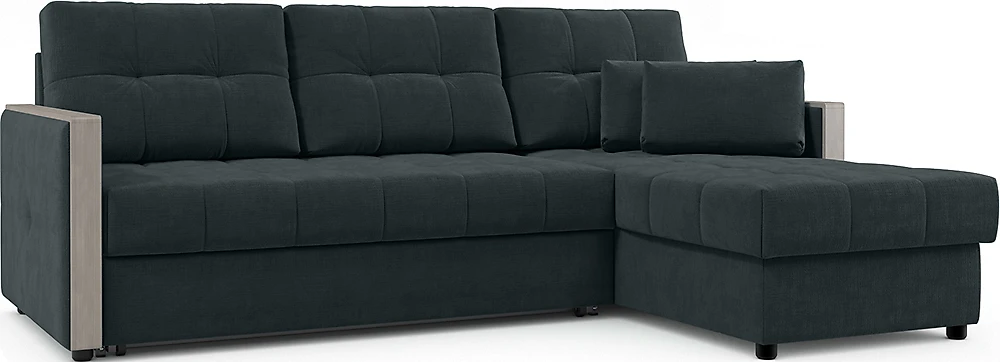 Угловой диван с ящиком для белья Мадрид Плюш Кобальт