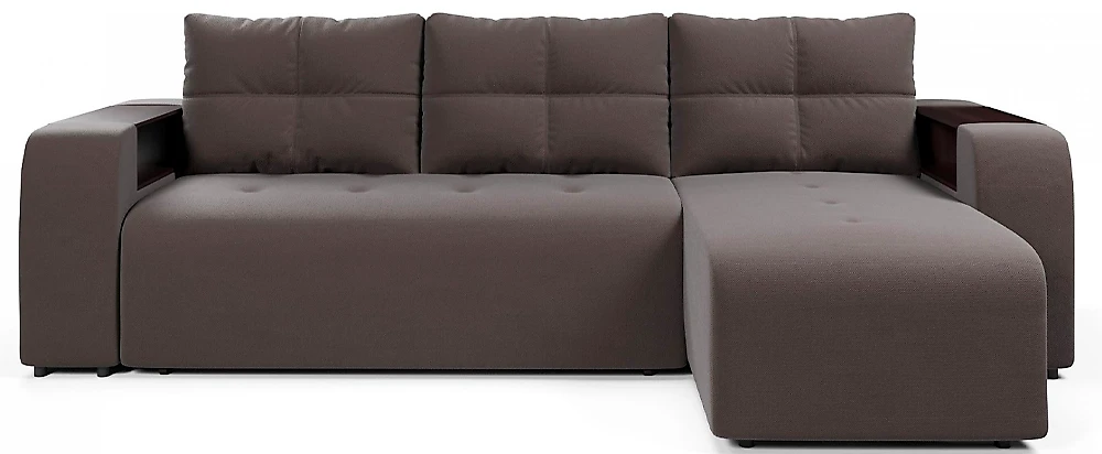 Угловой диван с левым углом Дуглас Плюш Браун
