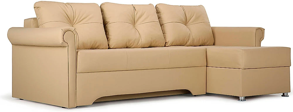 Угловой диван из экокожи Гранд Беж
