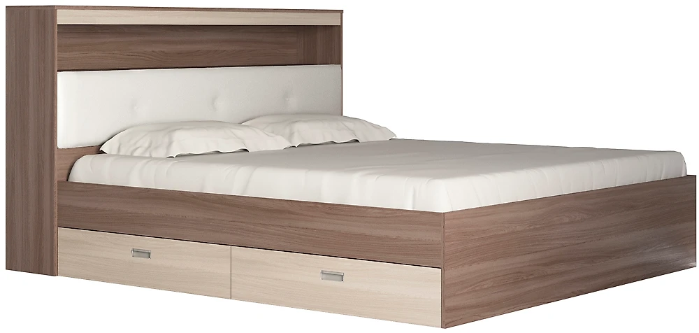 Кровать с ящиками для белья Виктория-3-180 Дизайн-3