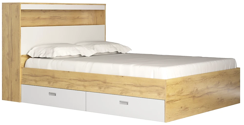 Кровать с ящиками для белья Виктория-2-140 Дизайн-1