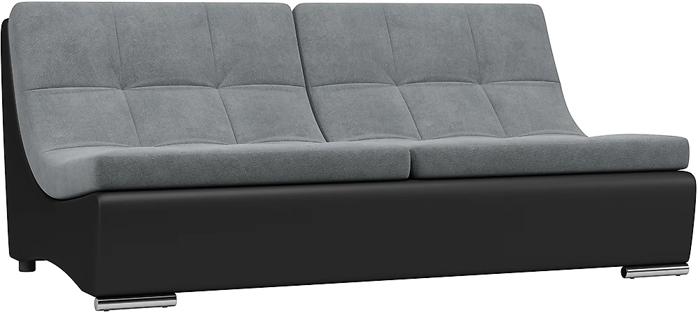 Прямой диван серого цвета Монреаль-12 Плюш Графит
