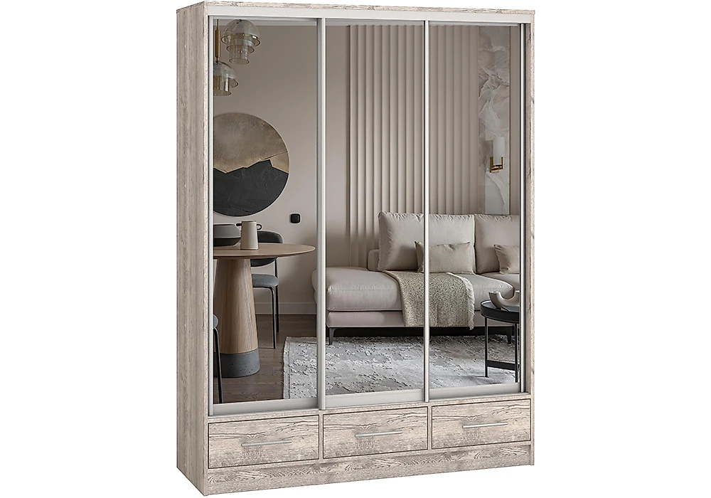 Шкаф на лоджию Версаль-150 Зеркало Дизайн-2