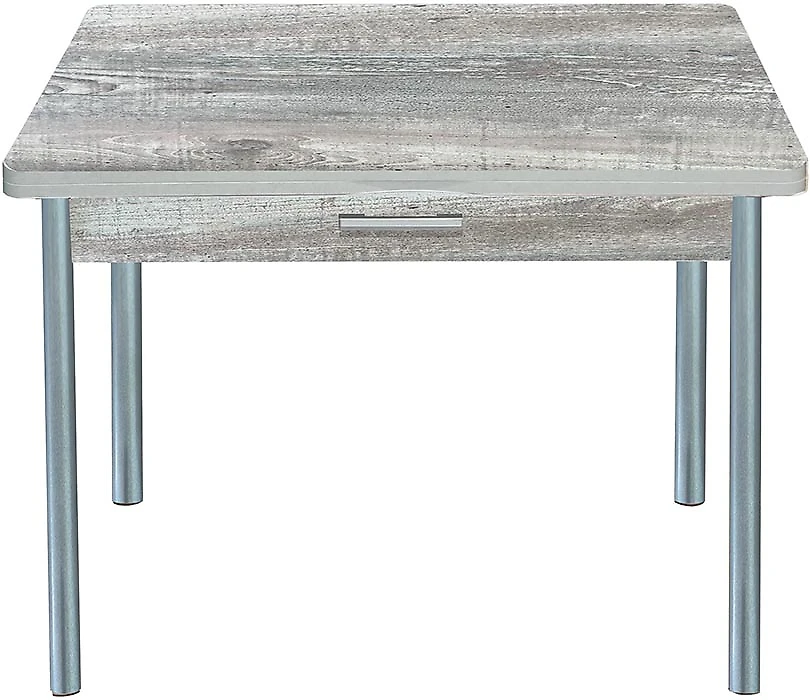 Обеденный стол Симпл с ящиком Бетон Пайн темный-Серебро раскладной
